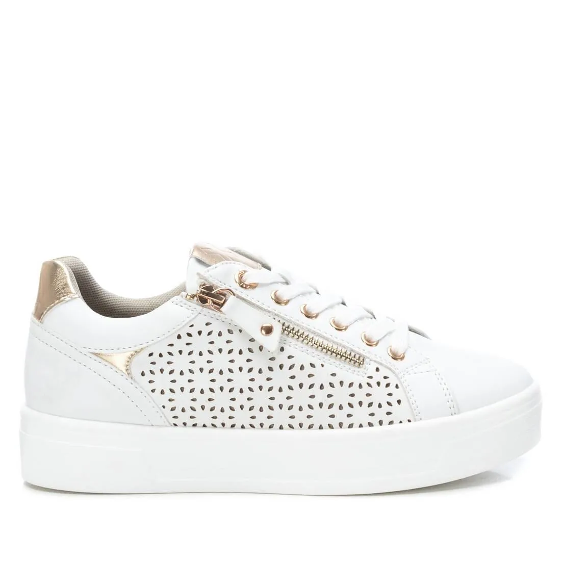 142229 Spanish Leather sneakers with cushioned sole in white