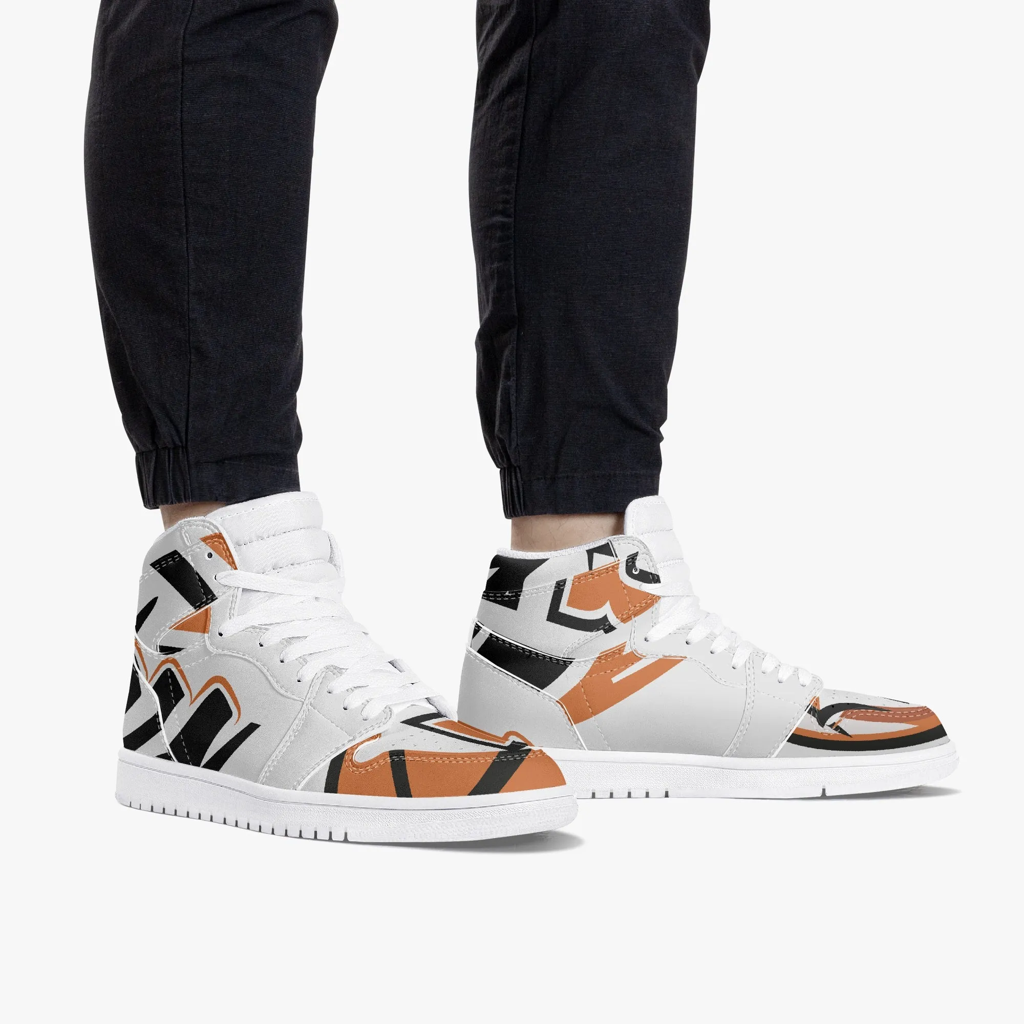 236. New High-Top Leather Sneakers - White
