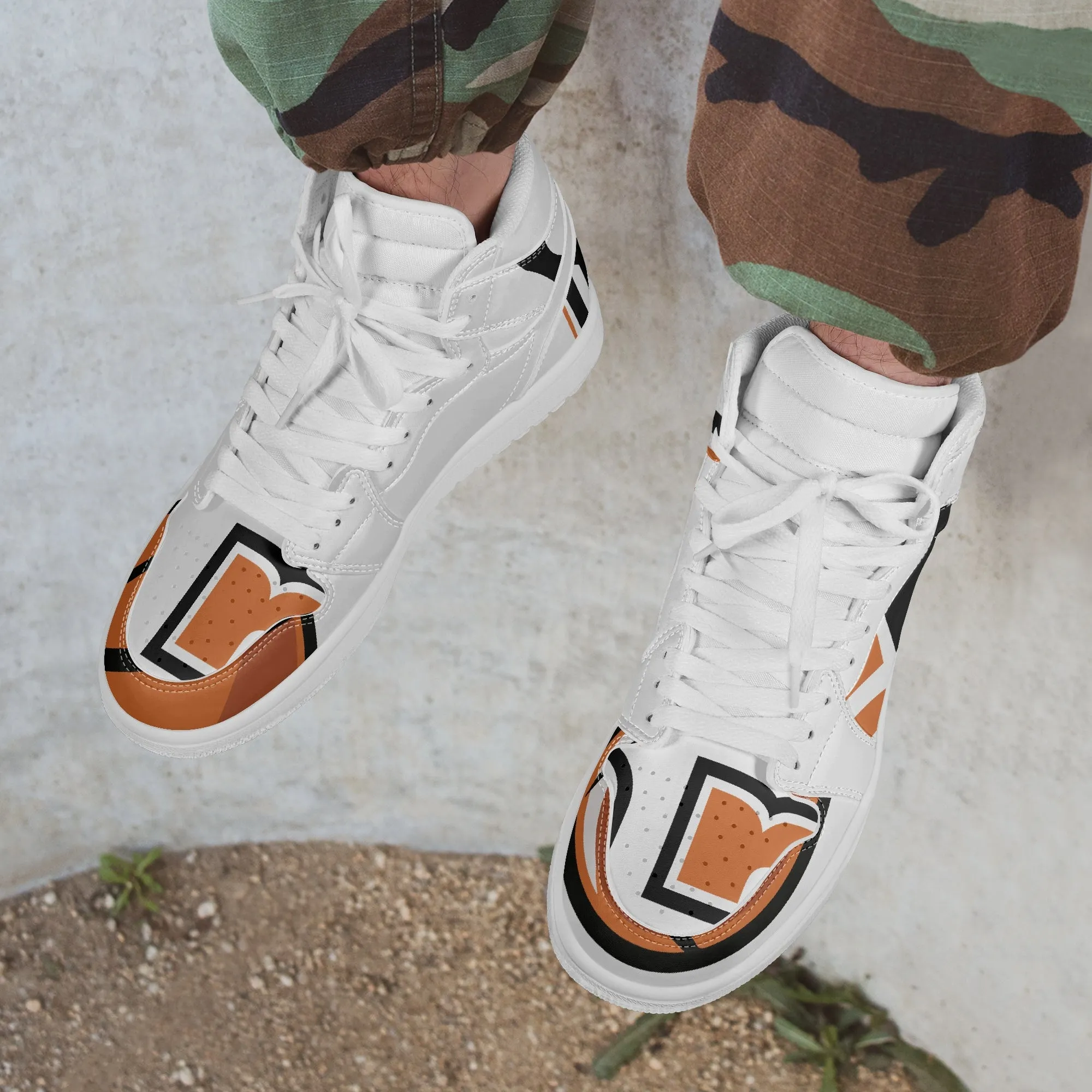 236. New High-Top Leather Sneakers - White