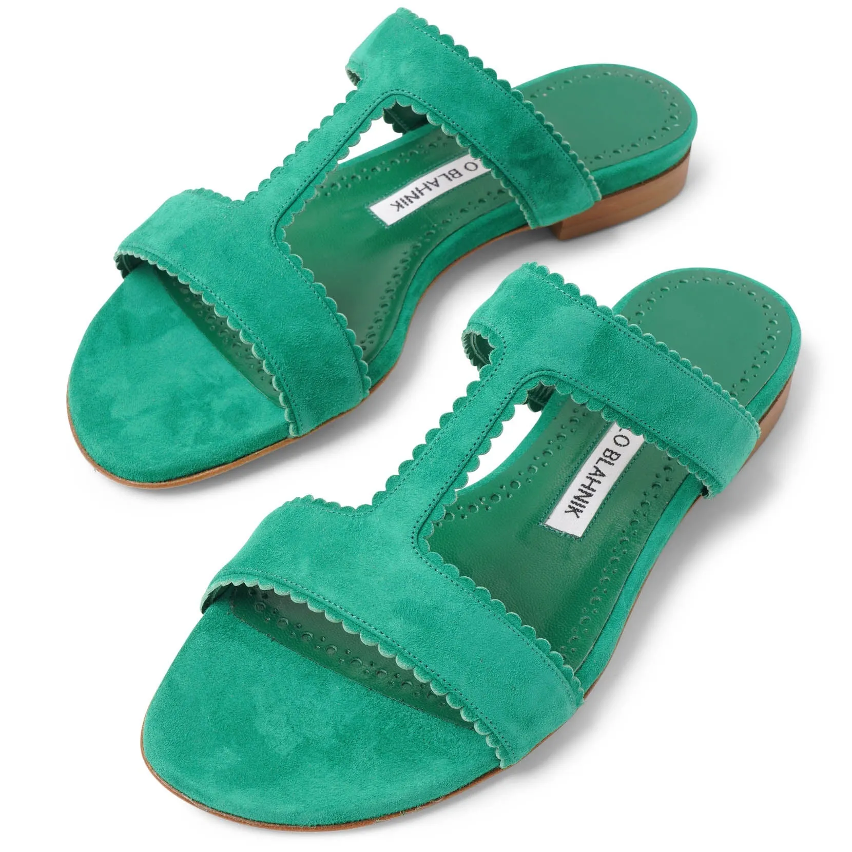 Artas green suede flats