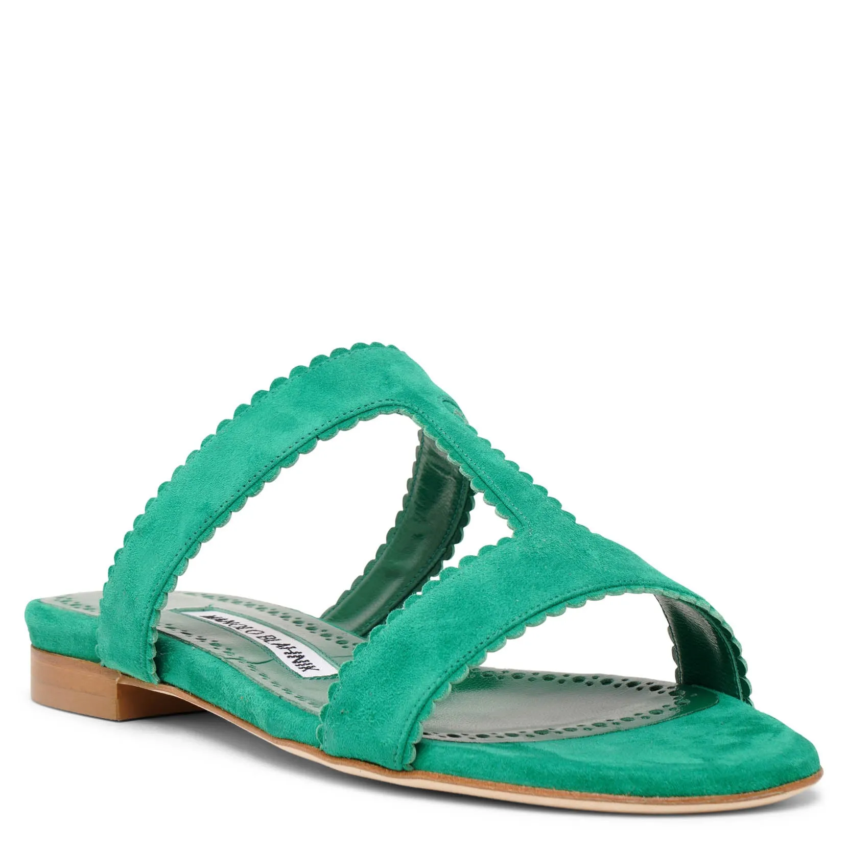 Artas green suede flats