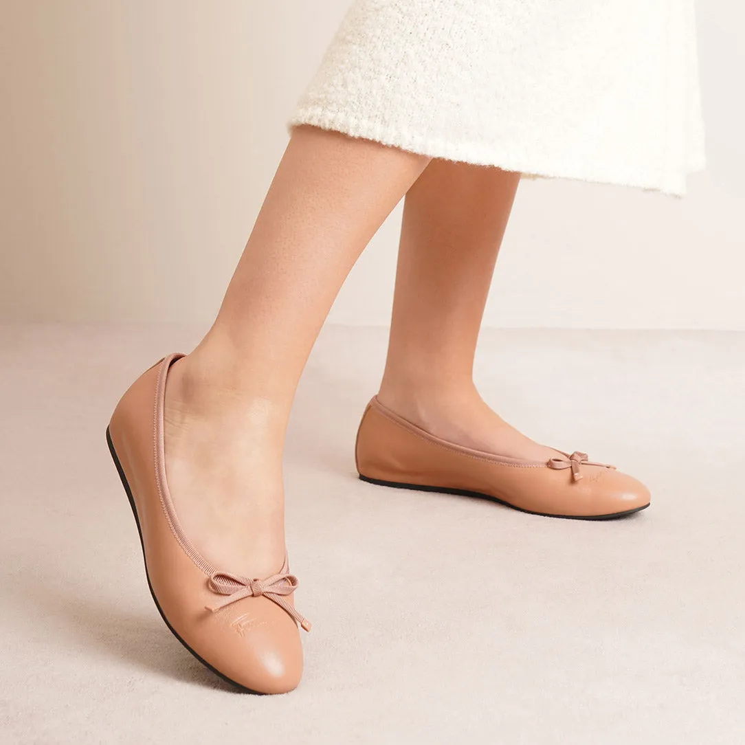Ballerina new blush leather flats