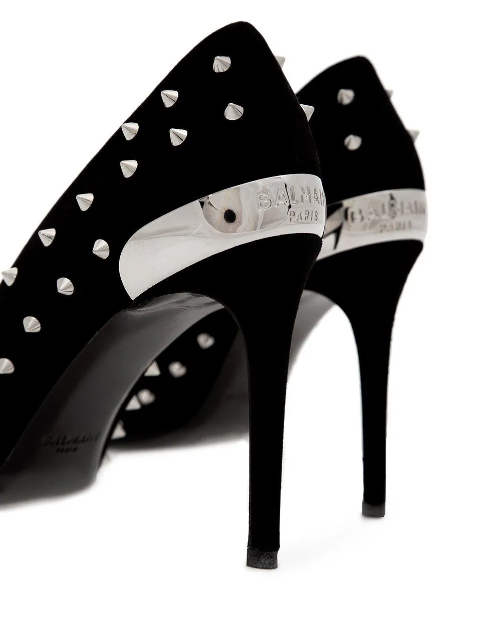 BALMAIN WOMEN All Over Spiked Heels Black