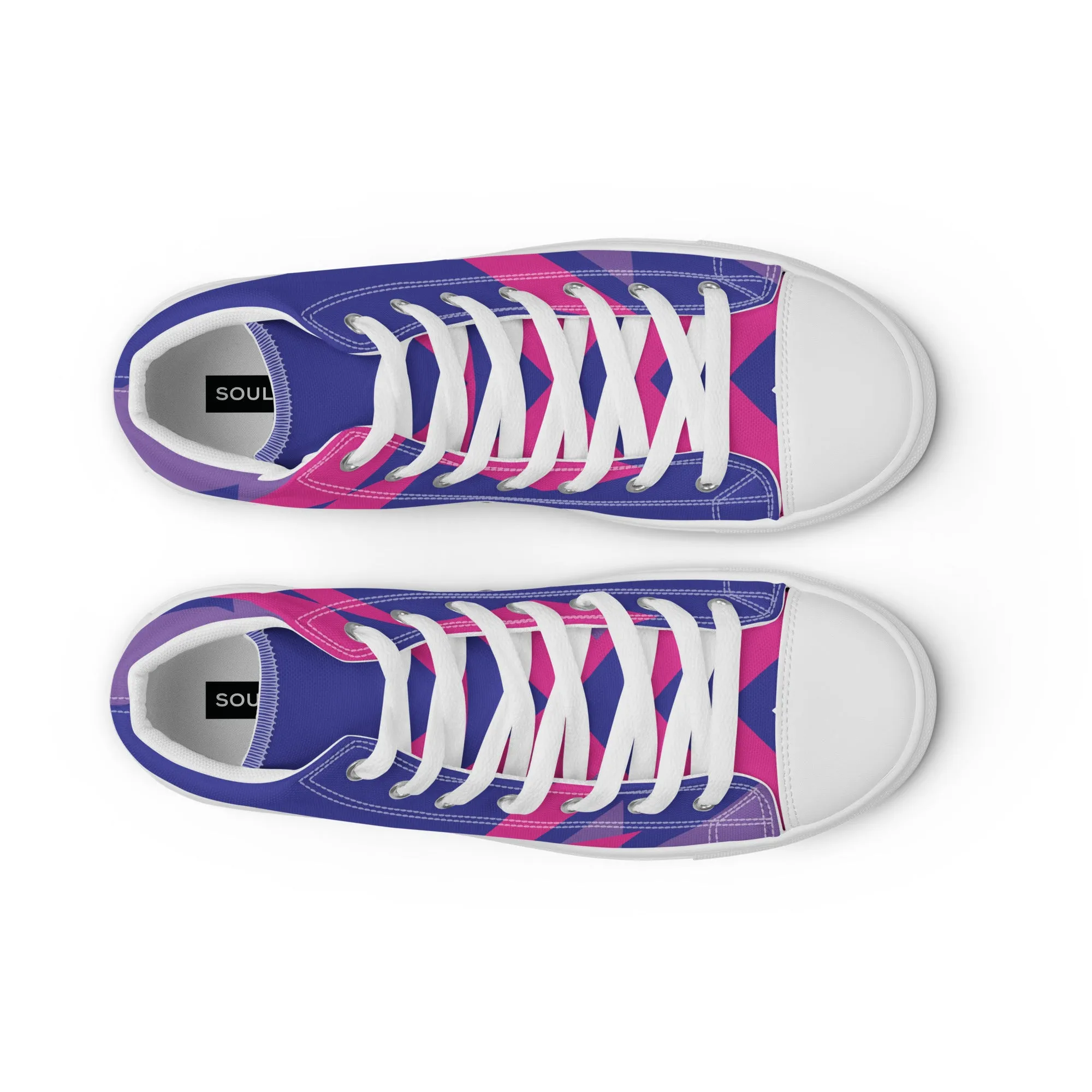 BE BRAVE Women’s High Top Canvas Shoes (Purple, Pink)