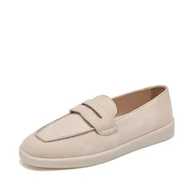 BeauToday Premium Handmade Suede Casual Walk Penny Loafers with Round Toe for Women