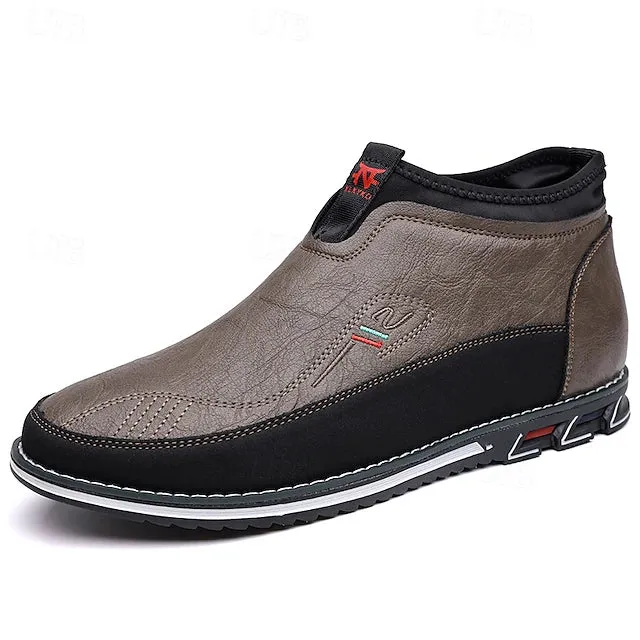 Bootara Men's Slip-On Casual Loafers with Faux Leather and Dual-Tone Design – Comfortable and Stylish for Everyday Wear