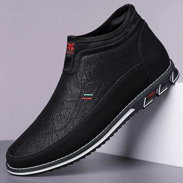 Bootara Men's Slip-On Casual Loafers with Faux Leather and Dual-Tone Design – Comfortable and Stylish for Everyday Wear