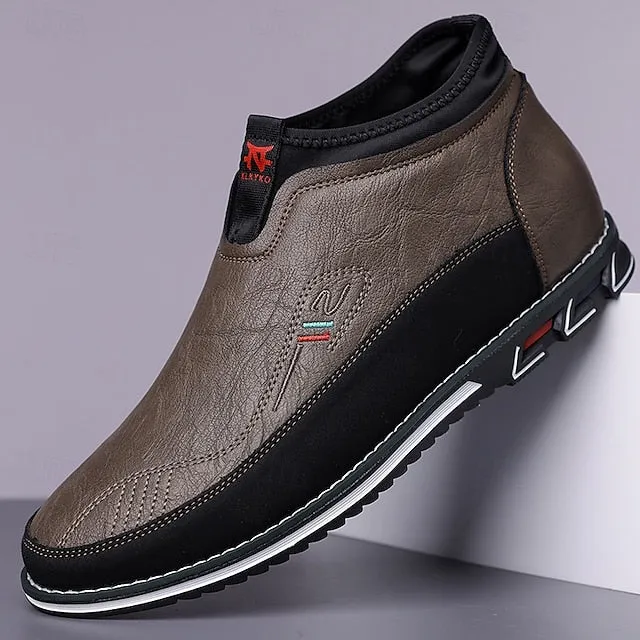 Bootara Men's Slip-On Casual Loafers with Faux Leather and Dual-Tone Design – Comfortable and Stylish for Everyday Wear