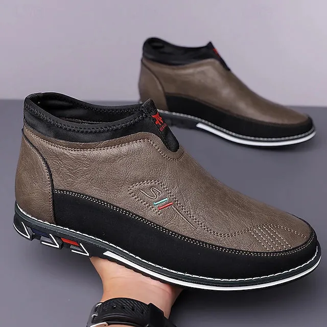 Bootara Men's Slip-On Casual Loafers with Faux Leather and Dual-Tone Design – Comfortable and Stylish for Everyday Wear