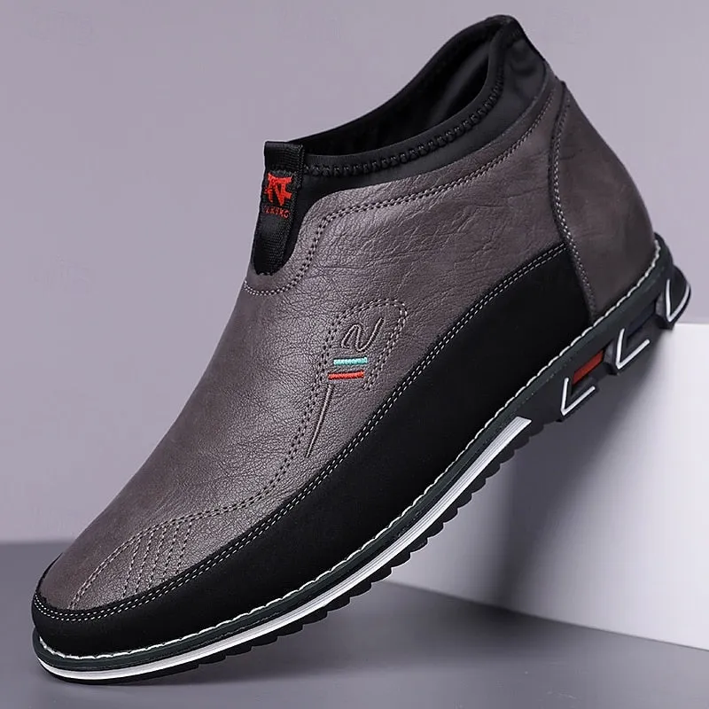 Bootara Men's Slip-On Casual Loafers with Faux Leather and Dual-Tone Design – Comfortable and Stylish for Everyday Wear