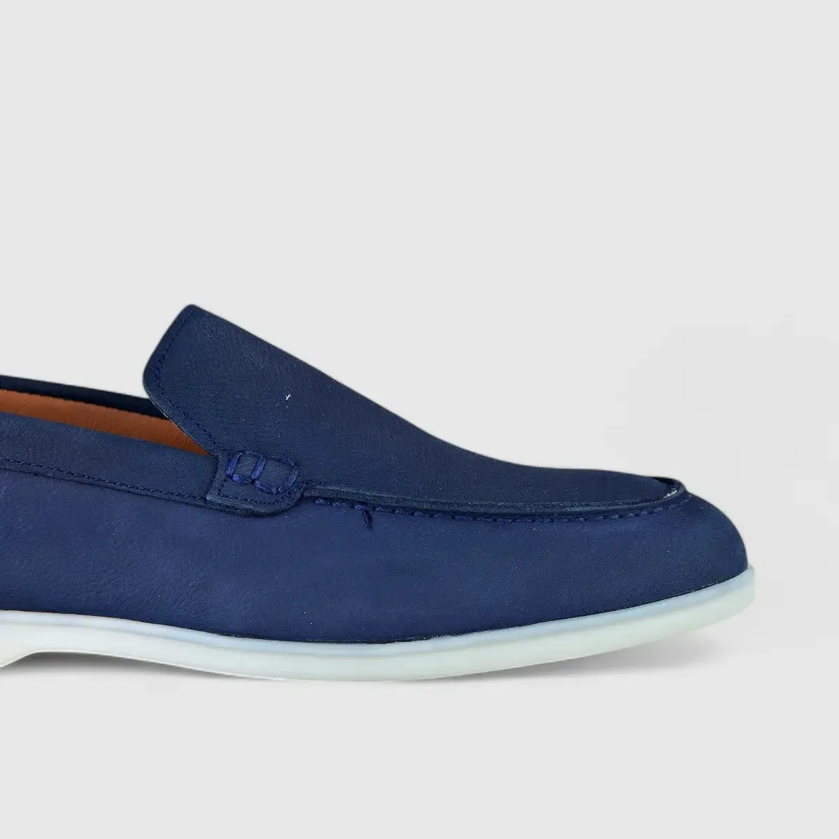 Bulletti Leather Nubuck Slip On Loro Navy