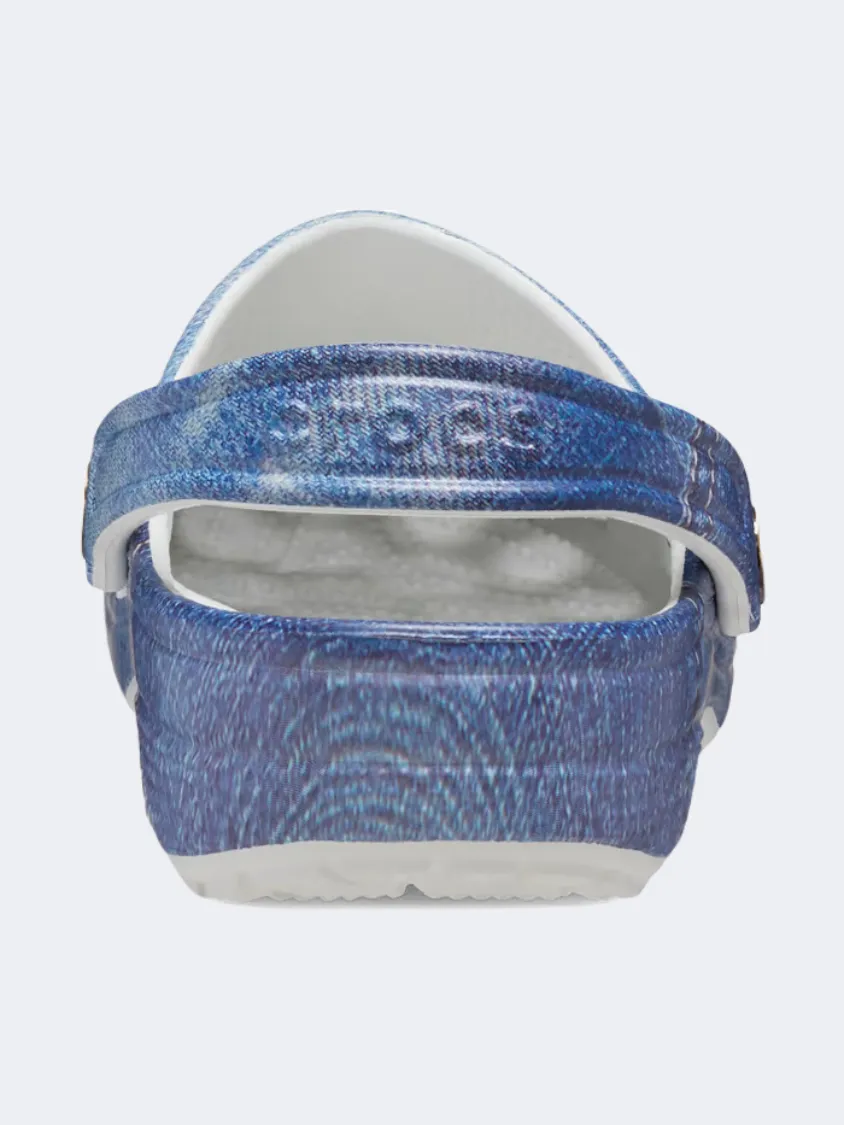 Crocs Classic Denim Clog Unisex Lifestyle Slippers Moonlight