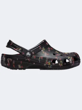Crocs Classic Ditsy Floral Clog Unisex Lifestyle Slippers Black
