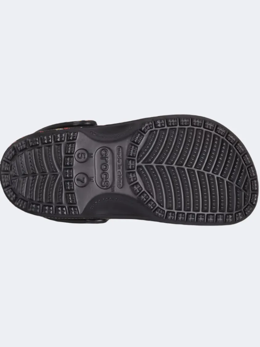 Crocs Classic Ditsy Floral Clog Unisex Lifestyle Slippers Black