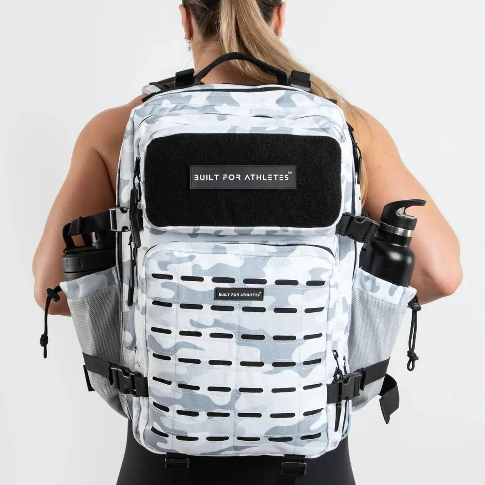 LARGE GYM BACKPACK BUILT FOR ATHLETES WHITE CAMO
