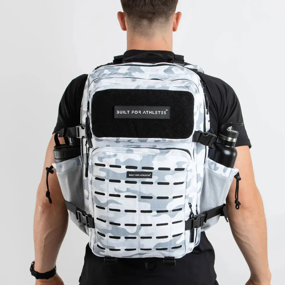 LARGE GYM BACKPACK BUILT FOR ATHLETES WHITE CAMO