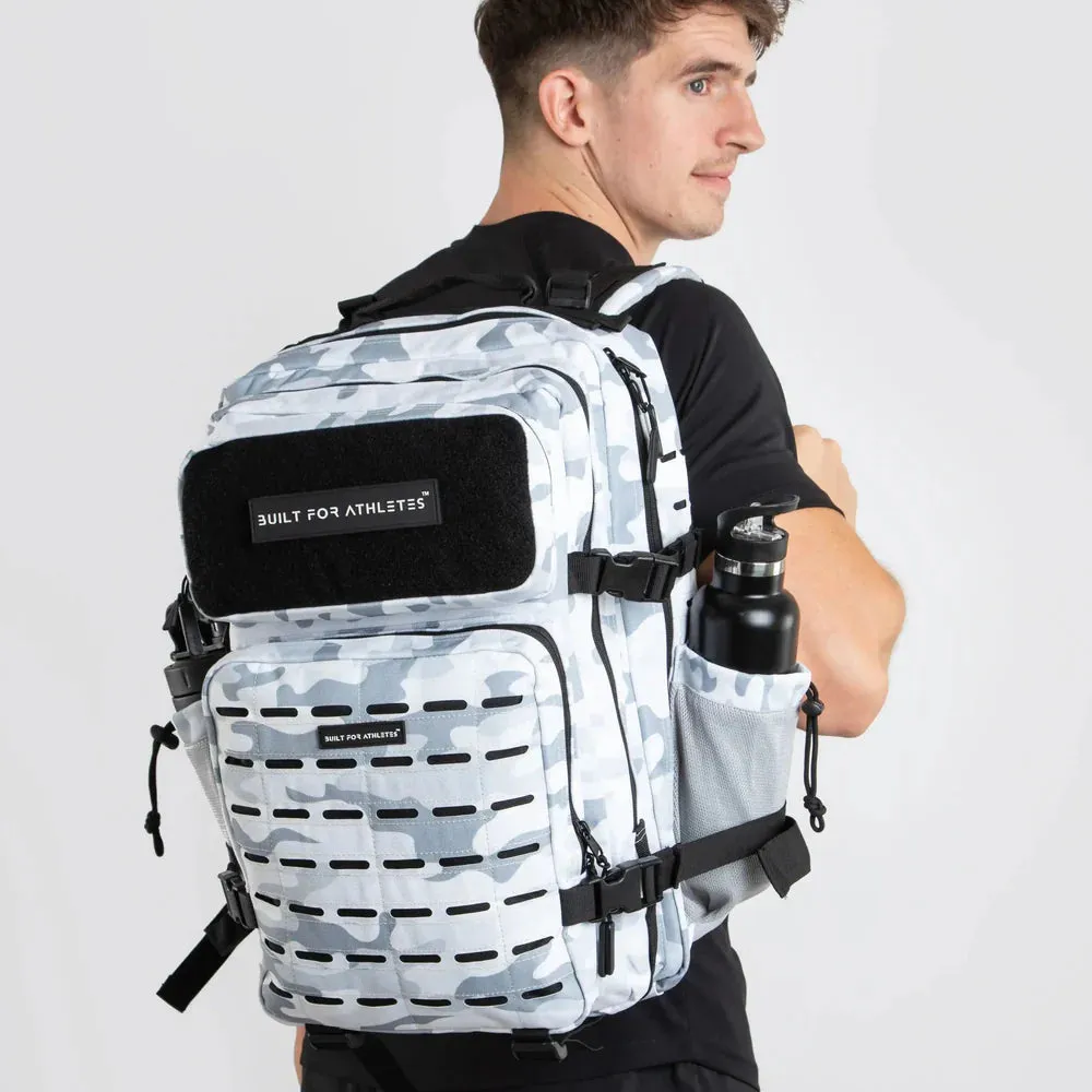 LARGE GYM BACKPACK BUILT FOR ATHLETES WHITE CAMO