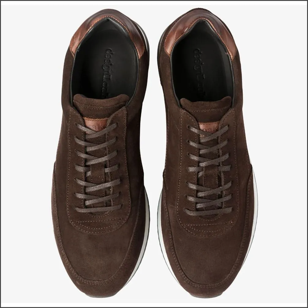 Loake Bannister Dark Brown Suede Trainer@