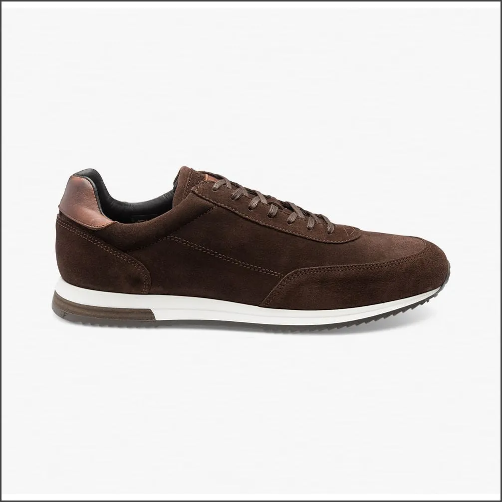 Loake Bannister Dark Brown Suede Trainer@