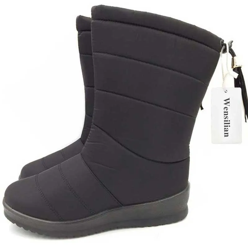 Mid-Calf Down Waterproof Ladies Snow Boat