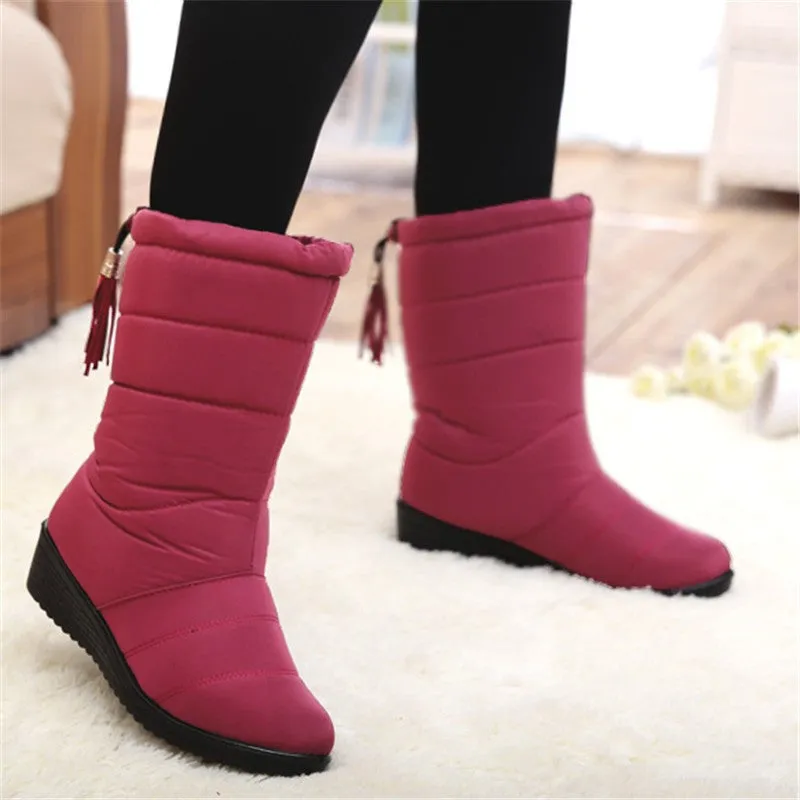 Mid-Calf Down Waterproof Ladies Snow Boat