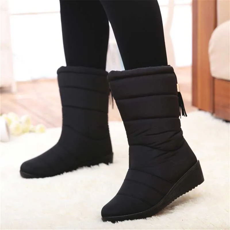 Mid-Calf Down Waterproof Ladies Snow Boat