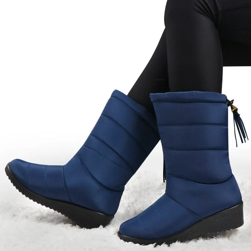 Mid-Calf Down Waterproof Ladies Snow Boat