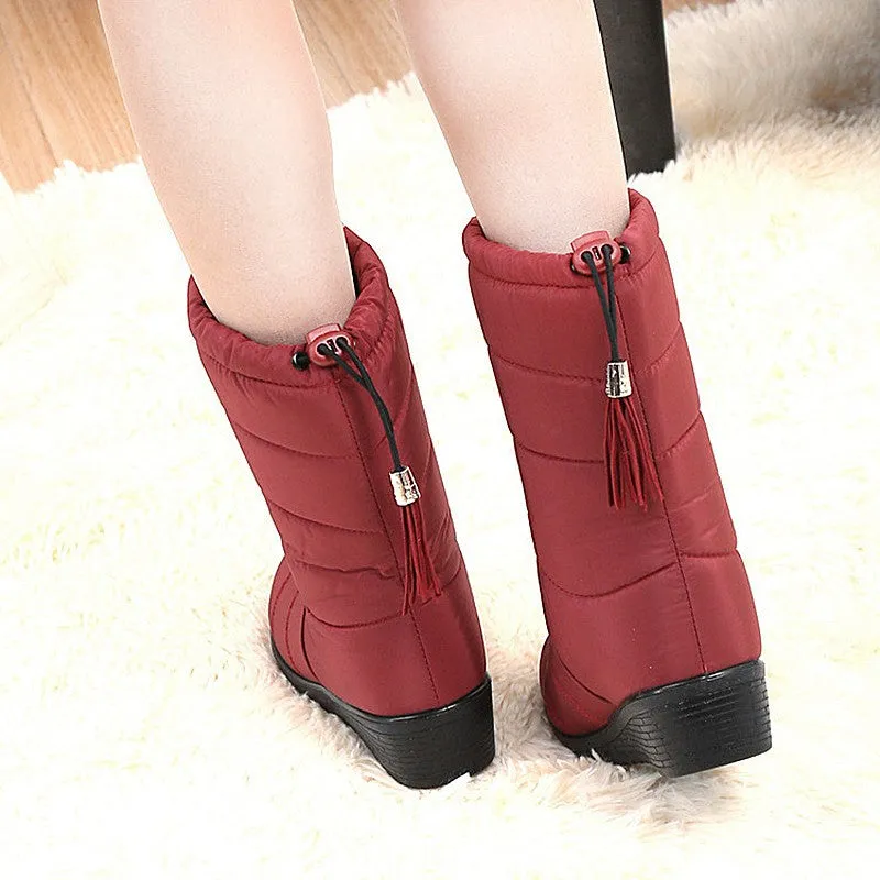Mid-Calf Down Waterproof Ladies Snow Boat