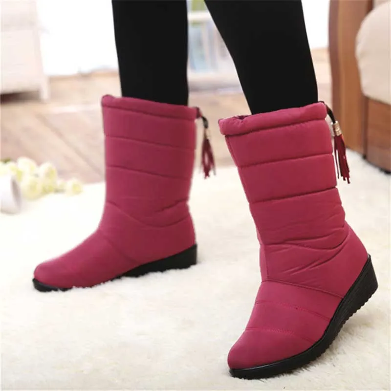 Mid-Calf Down Waterproof Ladies Snow Boat
