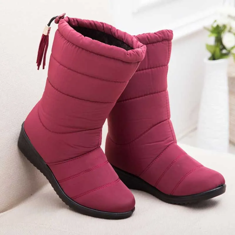 Mid-Calf Down Waterproof Ladies Snow Boat