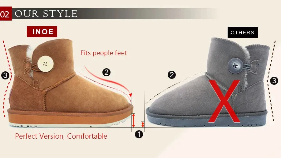 Natural Fox Fur Winter Boots For Women, Over-The-Knee Leather Snow Boots, Plush Lining