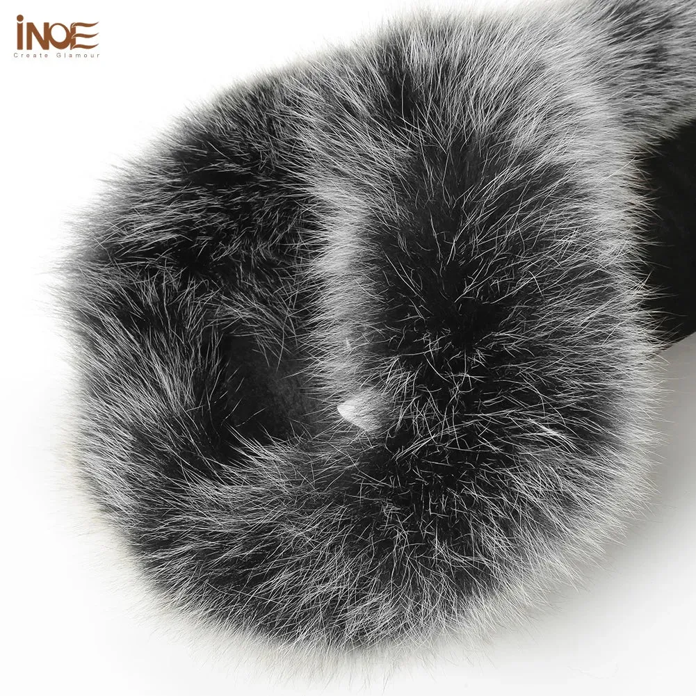 Natural Fox Fur Winter Boots For Women, Over-The-Knee Leather Snow Boots, Plush Lining