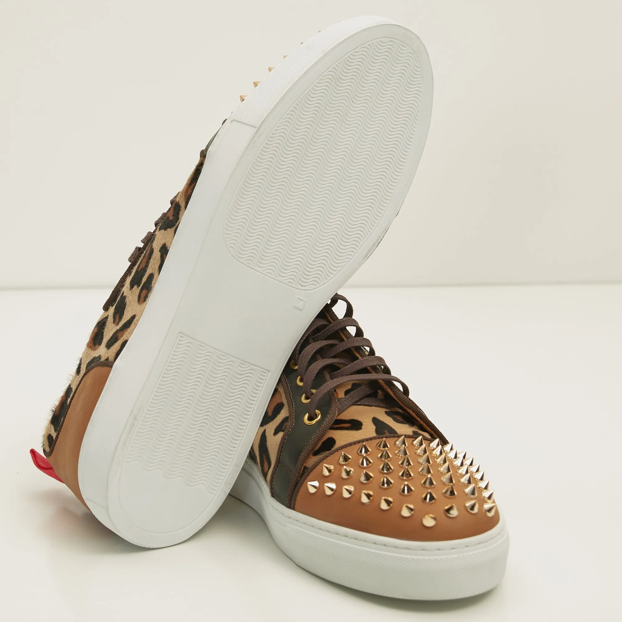 Punk Rocker Sneakers-  Rose Gold Leopard
