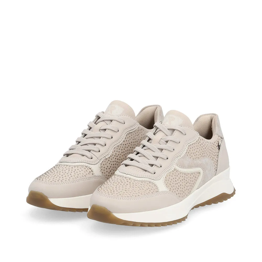 Rieker Evolution Ladies Crystal Trim Lace Up Sneaker