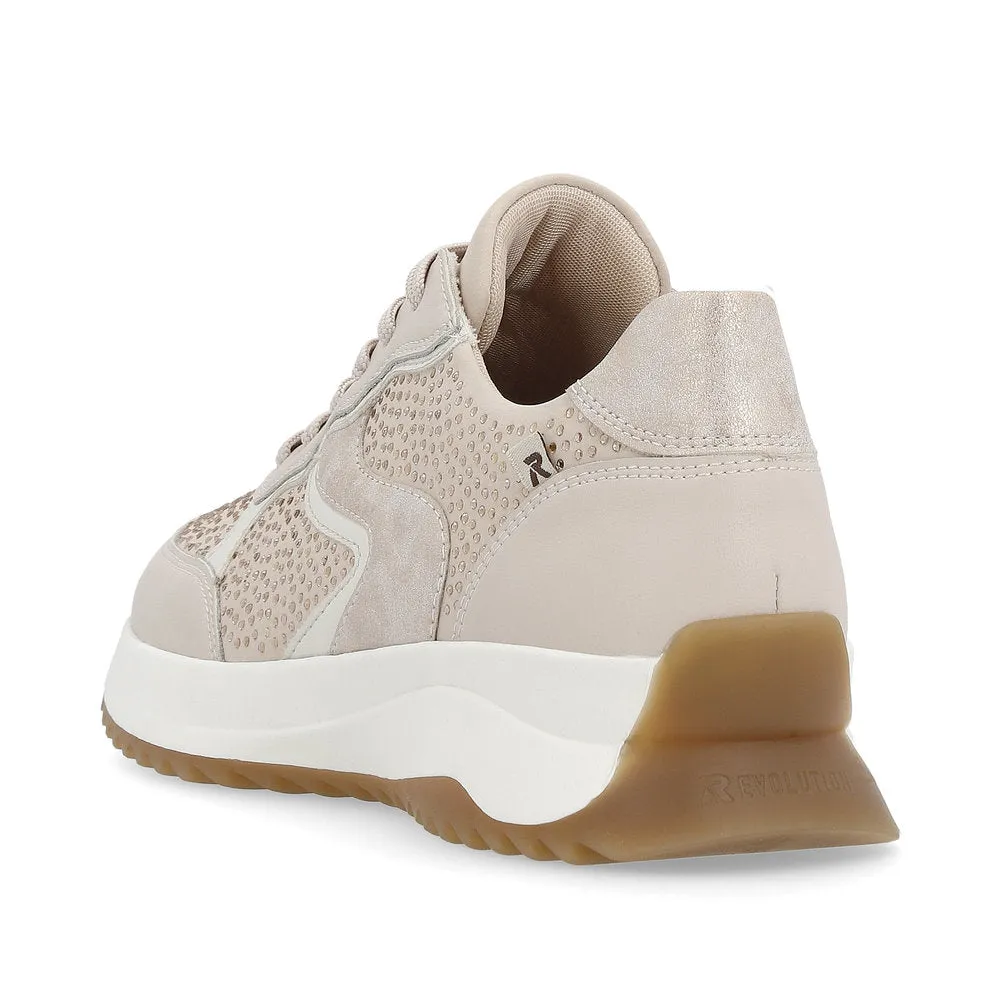 Rieker Evolution Ladies Crystal Trim Lace Up Sneaker