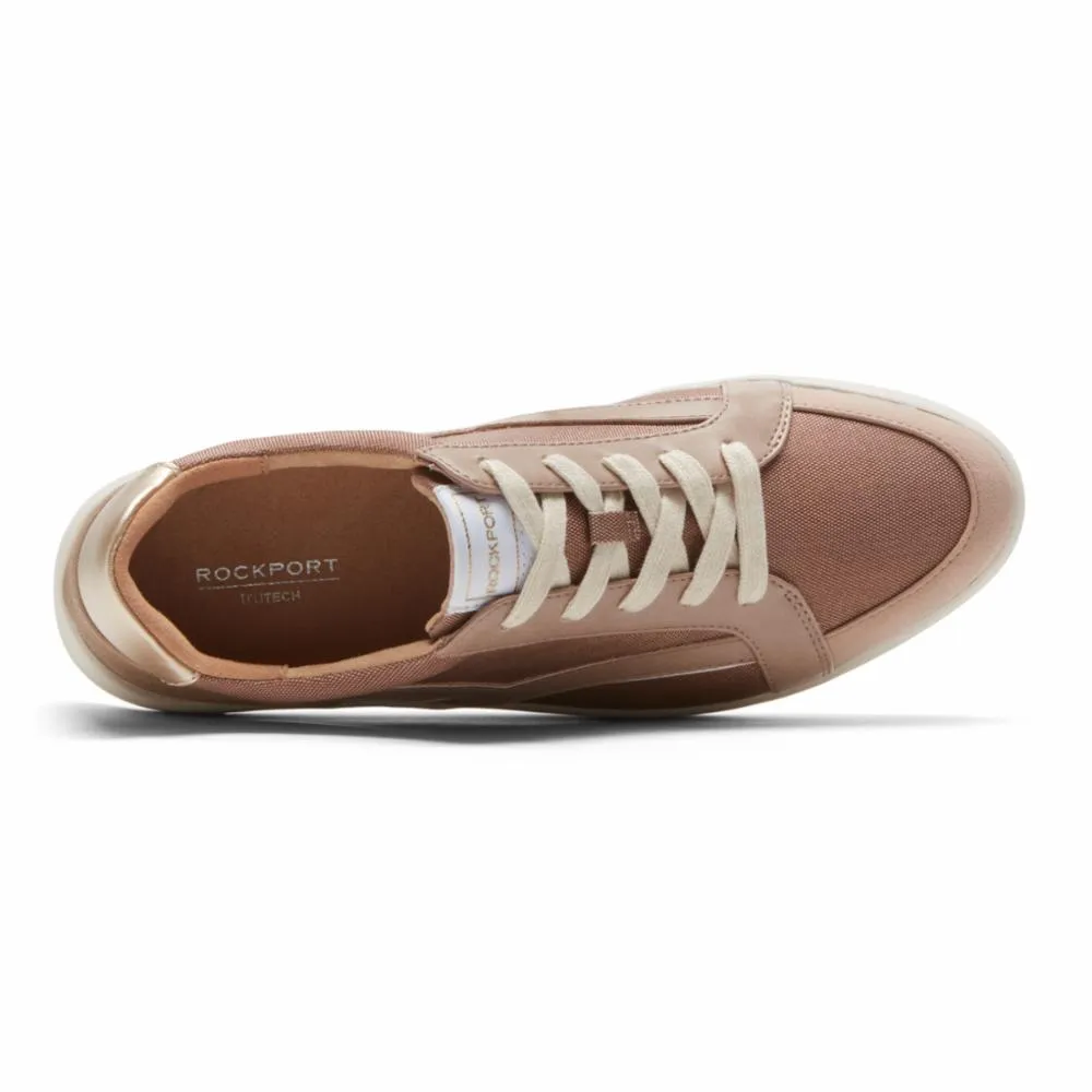Rockport Women TRUFLEX NAVYA NAVYA RETRO SNEAK TAUPE TEXTILE/SYNTHETIC ECO