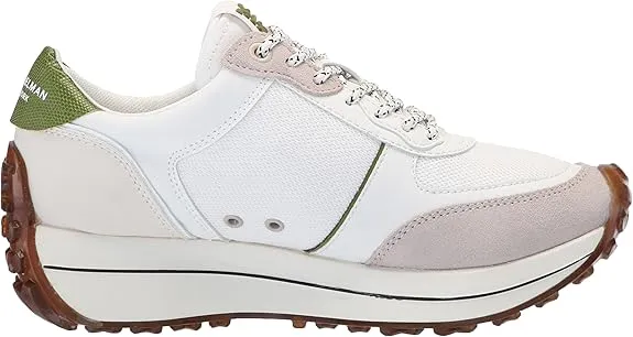 Sam Edelman Jayce White/Lily White/Matcha Green Low Top Lace Up Sneakers