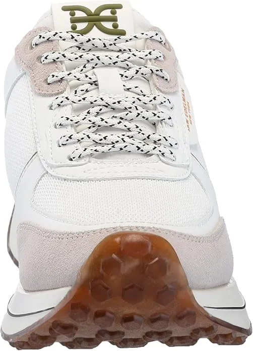 Sam Edelman Jayce White/Lily White/Matcha Green Low Top Lace Up Sneakers