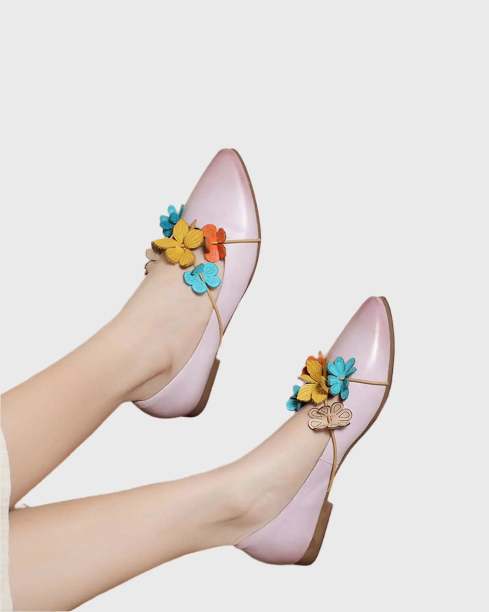 Saura Flower Flats In Violet