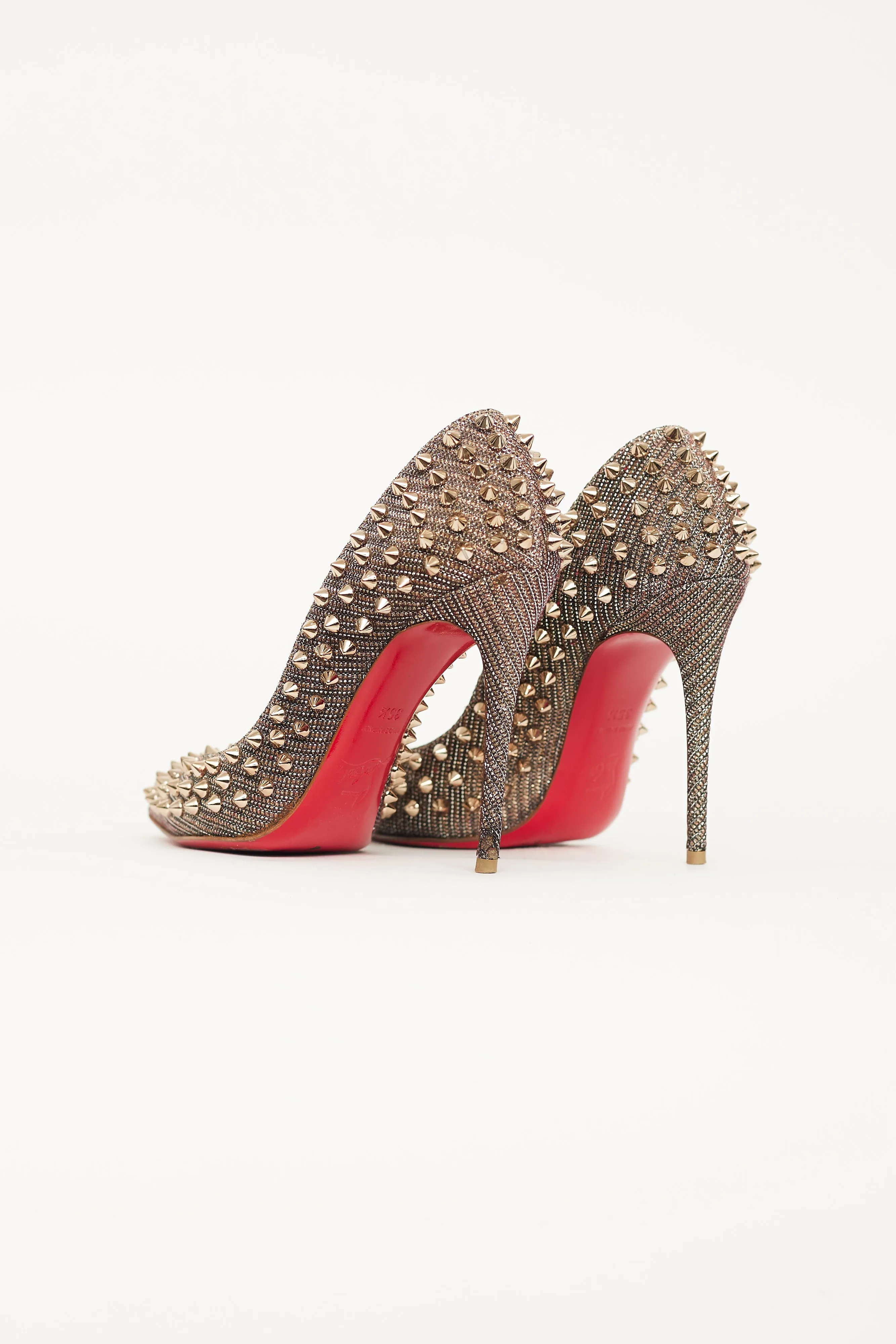 Silver Spiked Pigalle Follies Pump