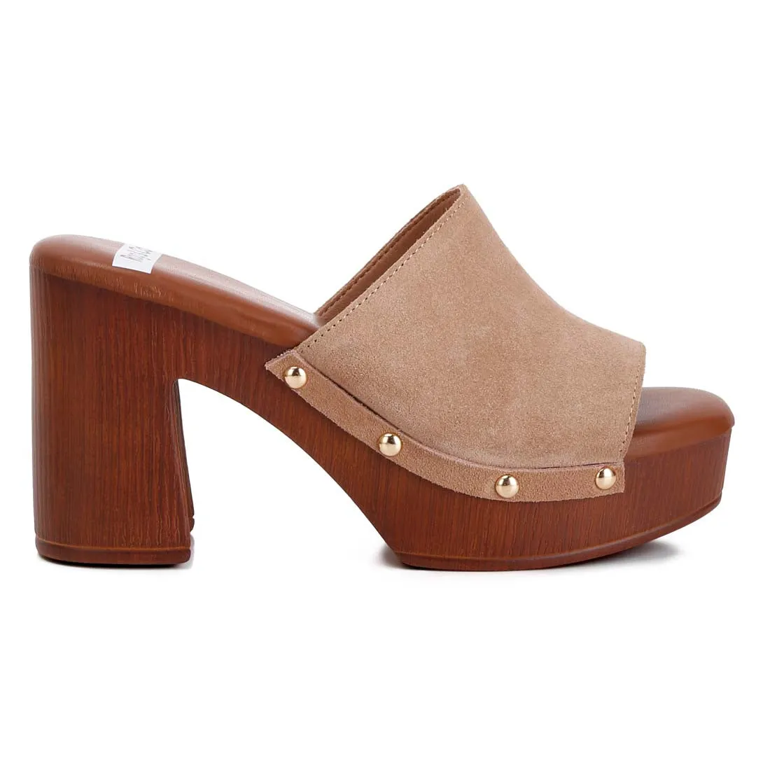 Suede High Block Heel Clogs