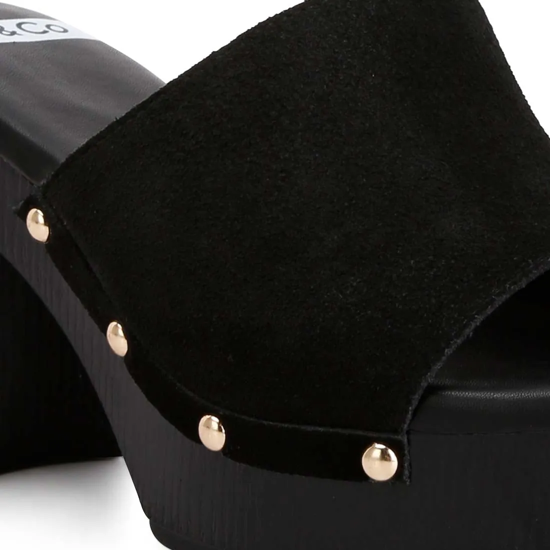 Suede High Block Heel Clogs