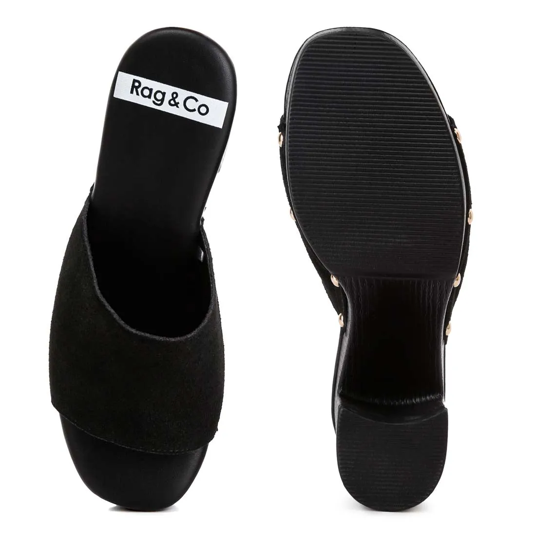 Suede High Block Heel Clogs