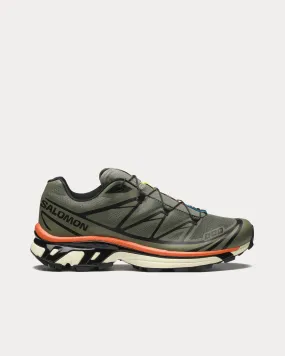 XT-6 Deep Lichen Green / Black / Red Orange Low Top Sneakers